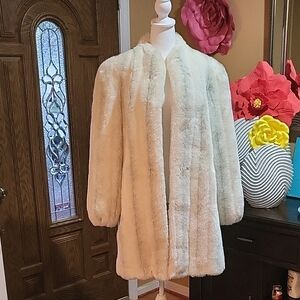 Jordache Cream Teddy Jacket Plush Faux Fur